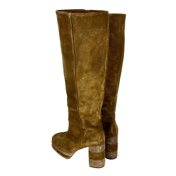 Tory Burch Platform Knee Boot Camel Women's Size 7 Floor Model Condition